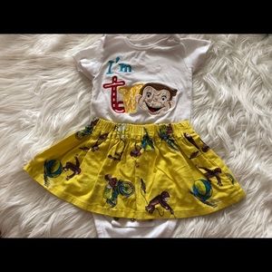Curious George Birthday Onesie and Skirt